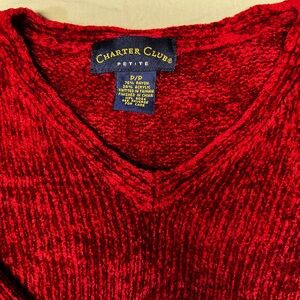 Charter Club Deep Red Knit Top
